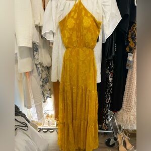 Yellow Embroidered Maxi Dress